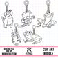 Tiana Charms Outlines-Clipart Bundle