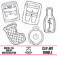 Naughty Christmas Sugar Cookies-Outline-Clipart Bundle