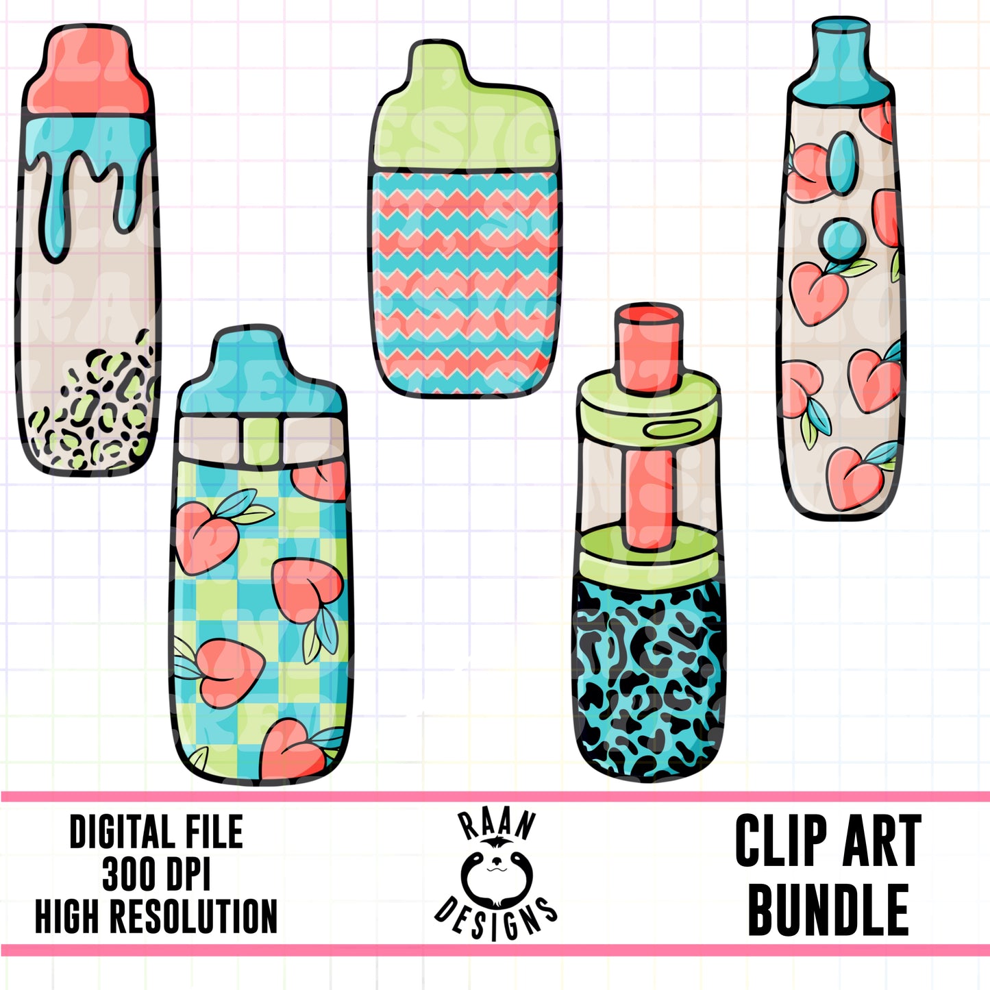 Peachy Vape-Clipart Bundle