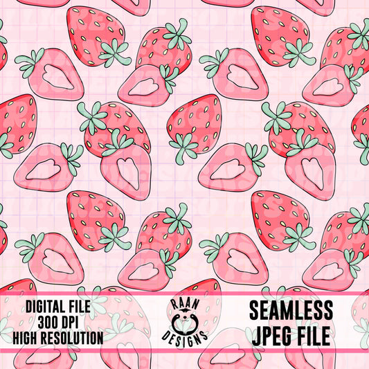 Pink Strawberry-Seamless Pattern
