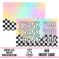 Thank You-Rainbow Checker Insert Card