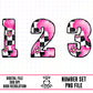 Pink Checkered Flowers-Number Set