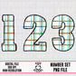 White Halloween Plaid-Number Set