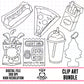 Gas Station Goodies Outlines-Clipart Bundle