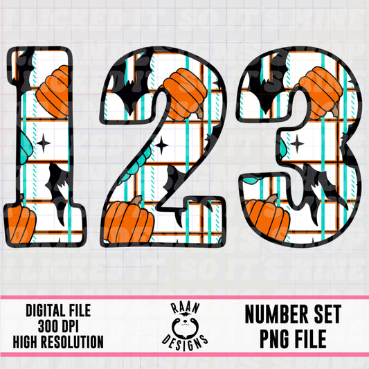 HalloweenPlaid-Number Set