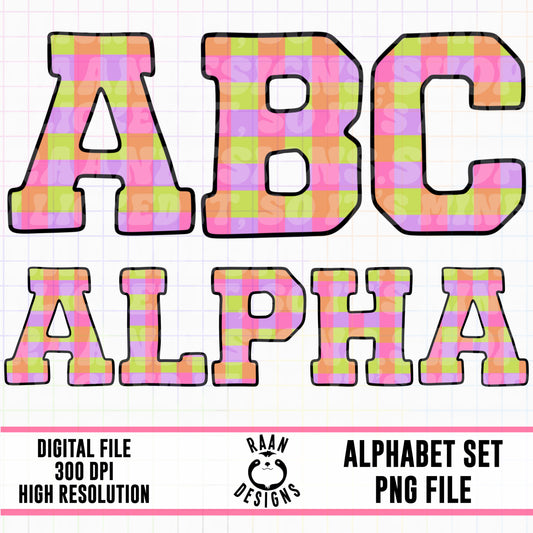 Bright Halloween Checkered-Alpha Set