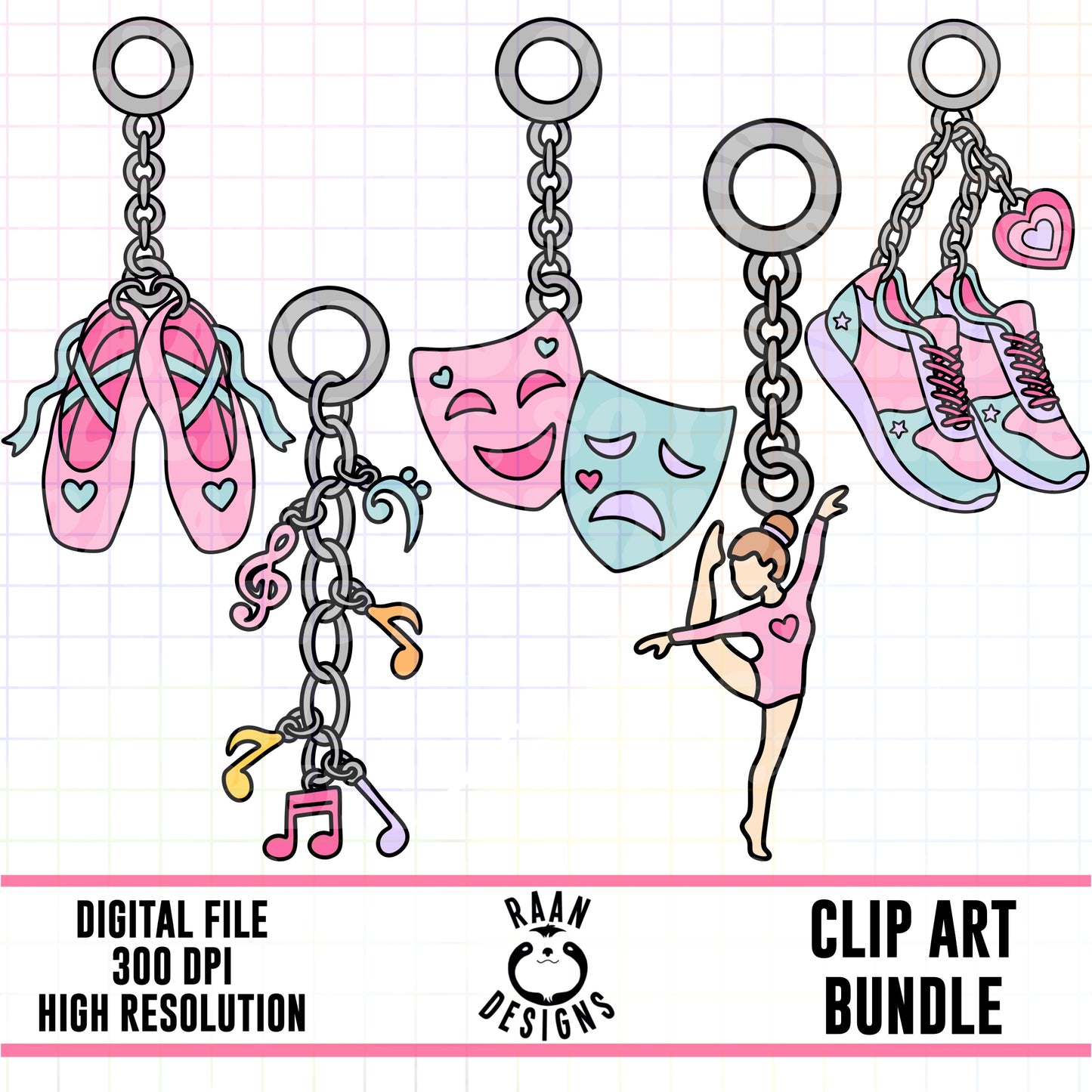 School Activity Charms-Clipart Bundle