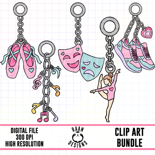 School Activity Charms-Clipart Bundle