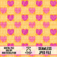 Orange Heart Checker-Seamless Pattern