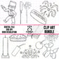 4th Of July-Outline Clipart Bundle