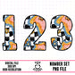 Retro Floral Checker-Number Set