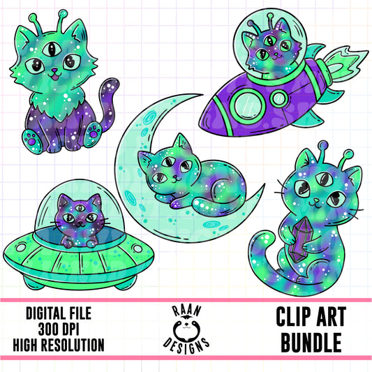 Galactic Cats-Clipart Bundle