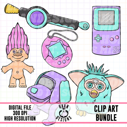 90s Toys-Clipart Bundle