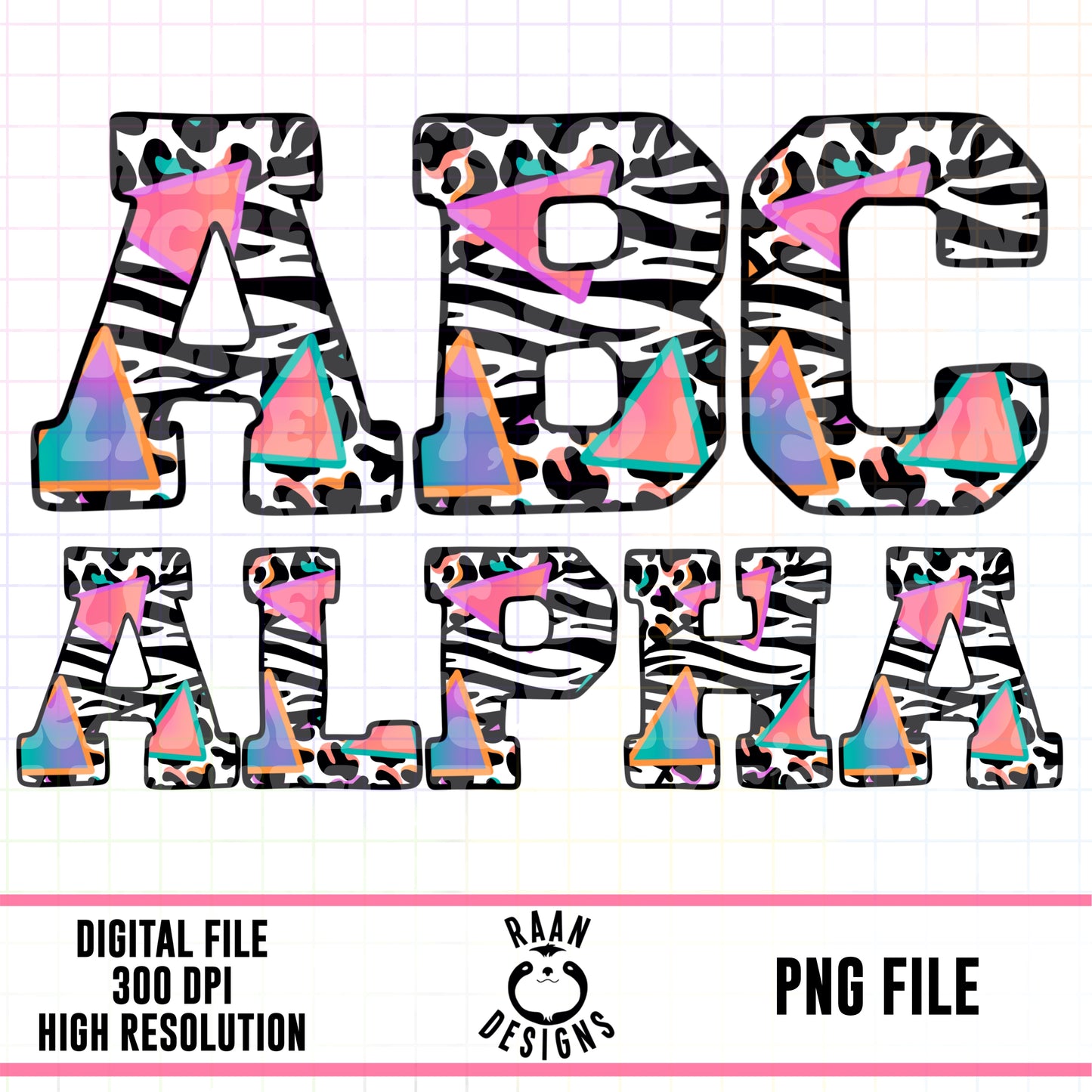 Retro Animal Print Alpha Set