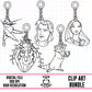 Pocahantos Charms Outlines-Clipart Bundle