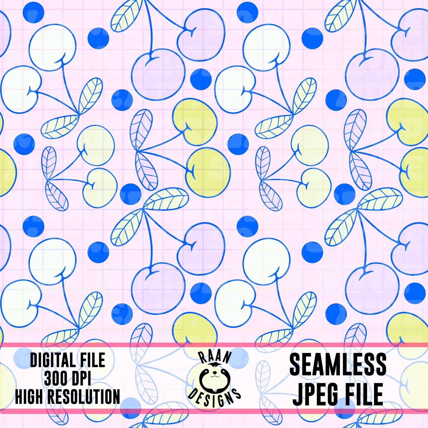 Blue Cherry-Seamless