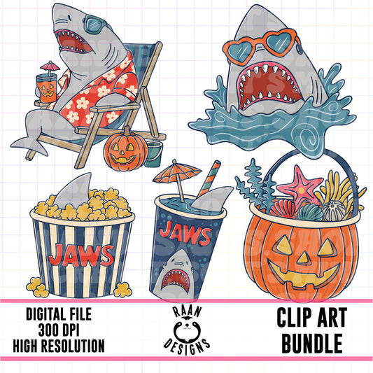 Jaws Summerween-Clipart Bundle