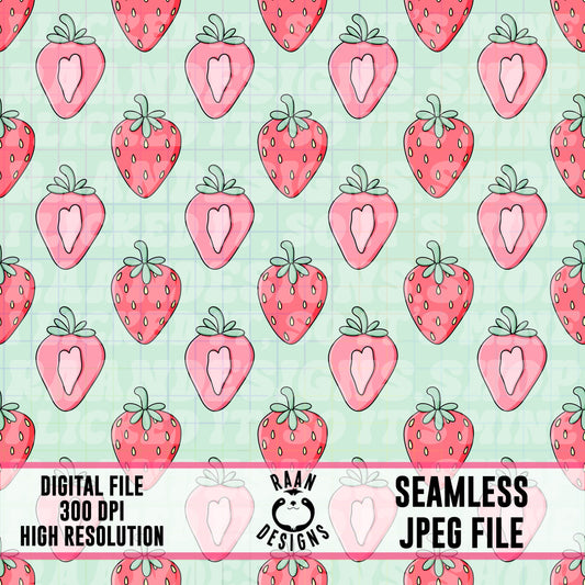 Green Strawberry-Seamless Pattern