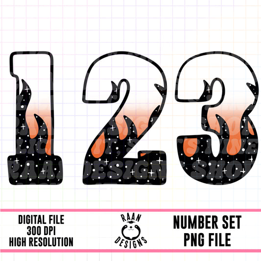 White Flame Number Set