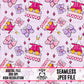 Purple Reading Goose-Seamless Pattern