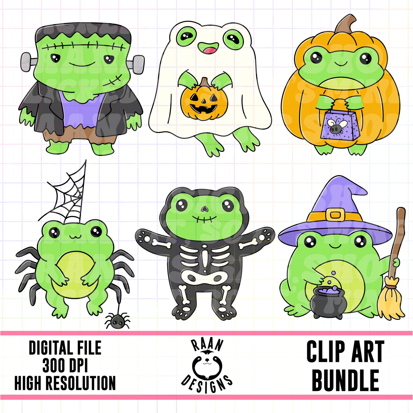 Halloween Frogs-Clipart Bundle