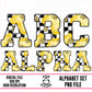 Yellow Retro Floral Checkered Alpha Set