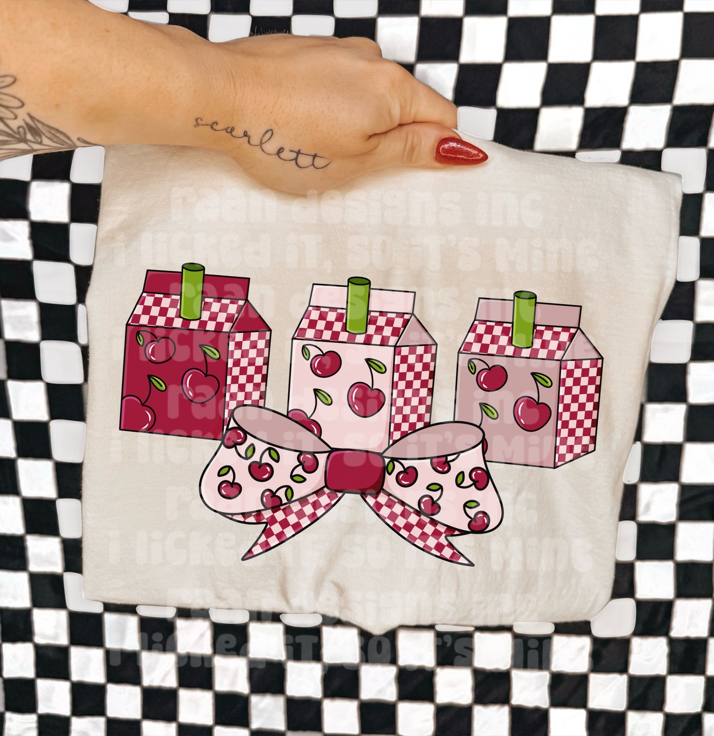 Cherry Milk Carton Bow