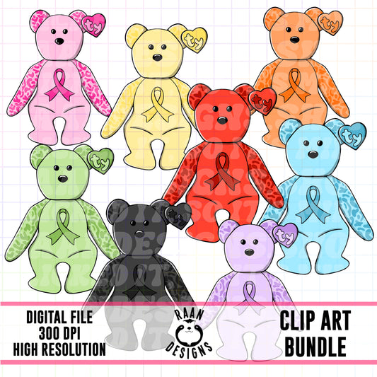 Awareness Bears-Clipart Bundle