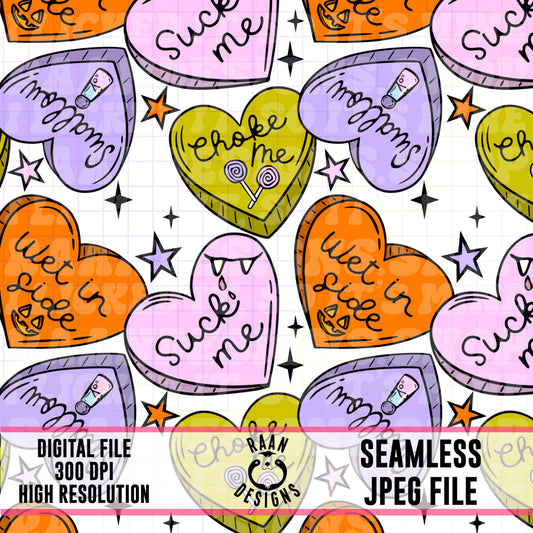Naughty Halloween Hearts-Seamless