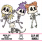 Hocus Pocus Skeletons- Clipart Bundle
