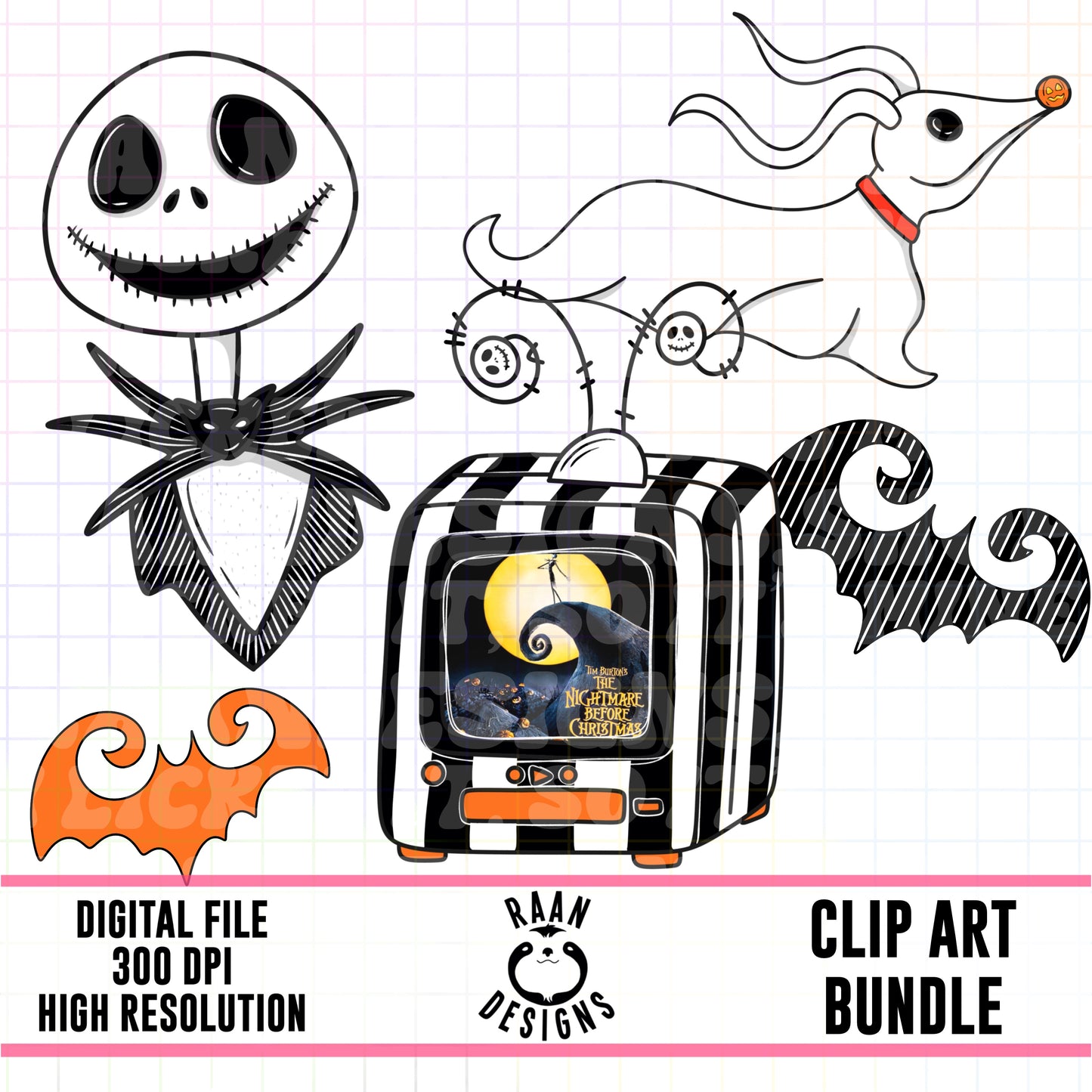 Jack Skellington-Nightmare Before Christmas-Clipart Bundle