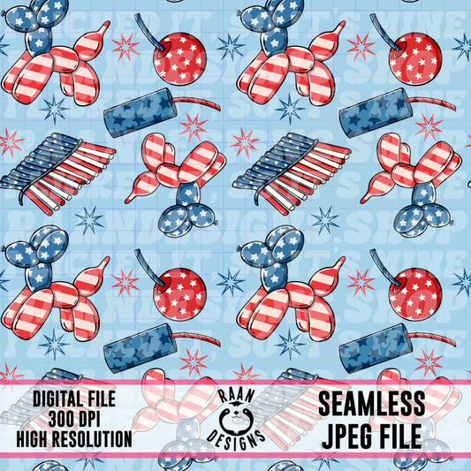 Let’s Get Poppin Blue-Seamless