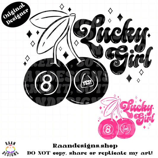 Lucky Girl 8 Ball-Solid Color