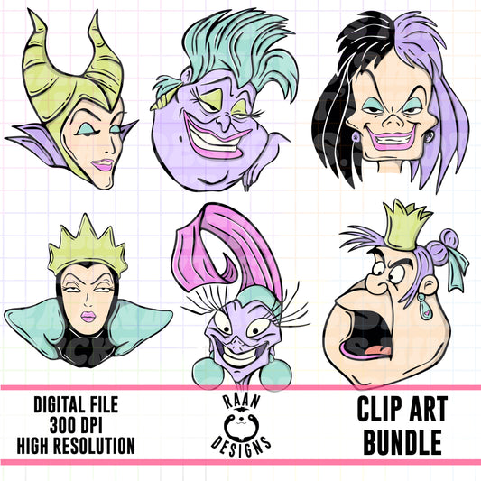 Female Villains-Clipart Bundle