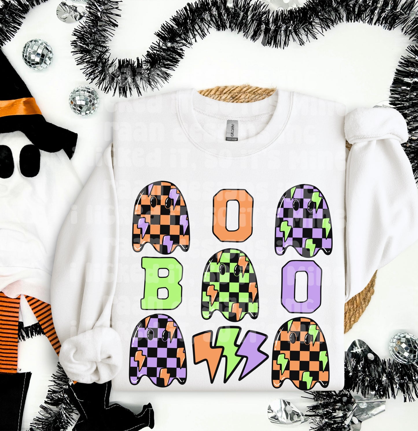 BOO Checkered Ghost Collage