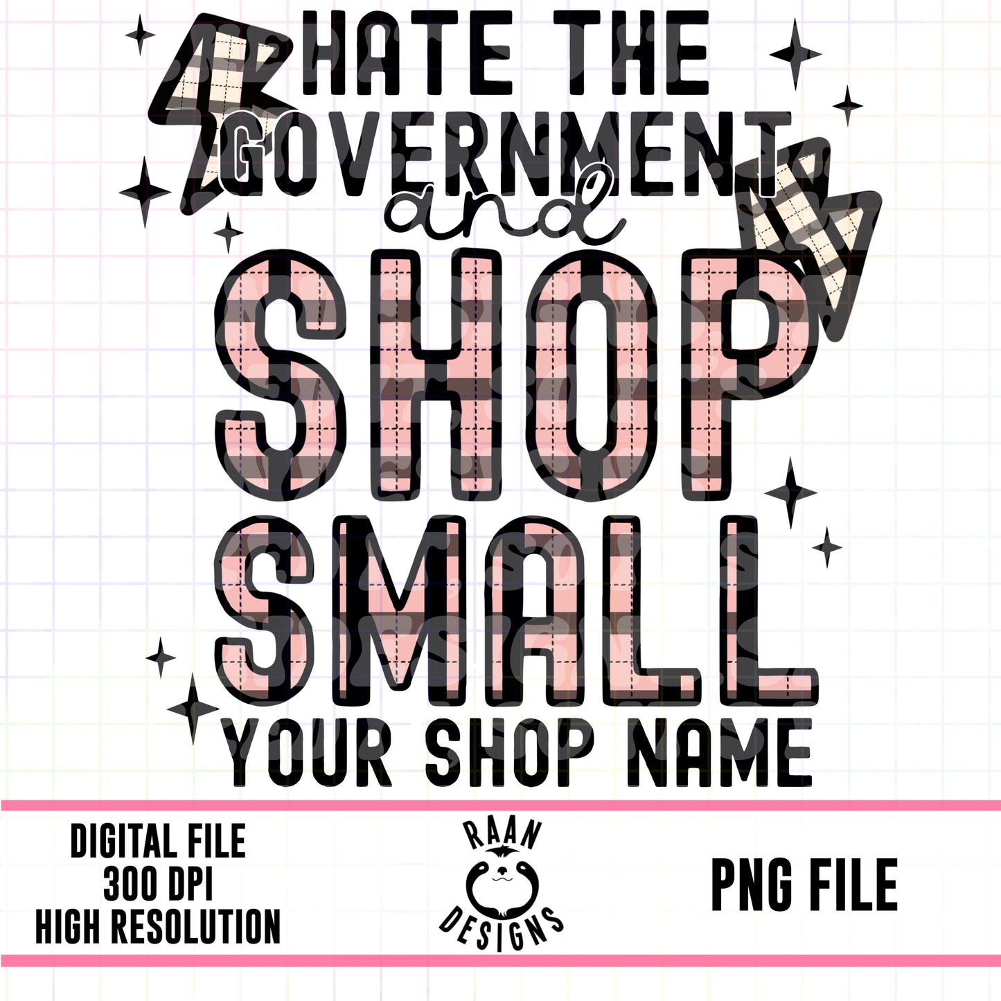 Hate The Government Shop Small-CUSTOM-Pink