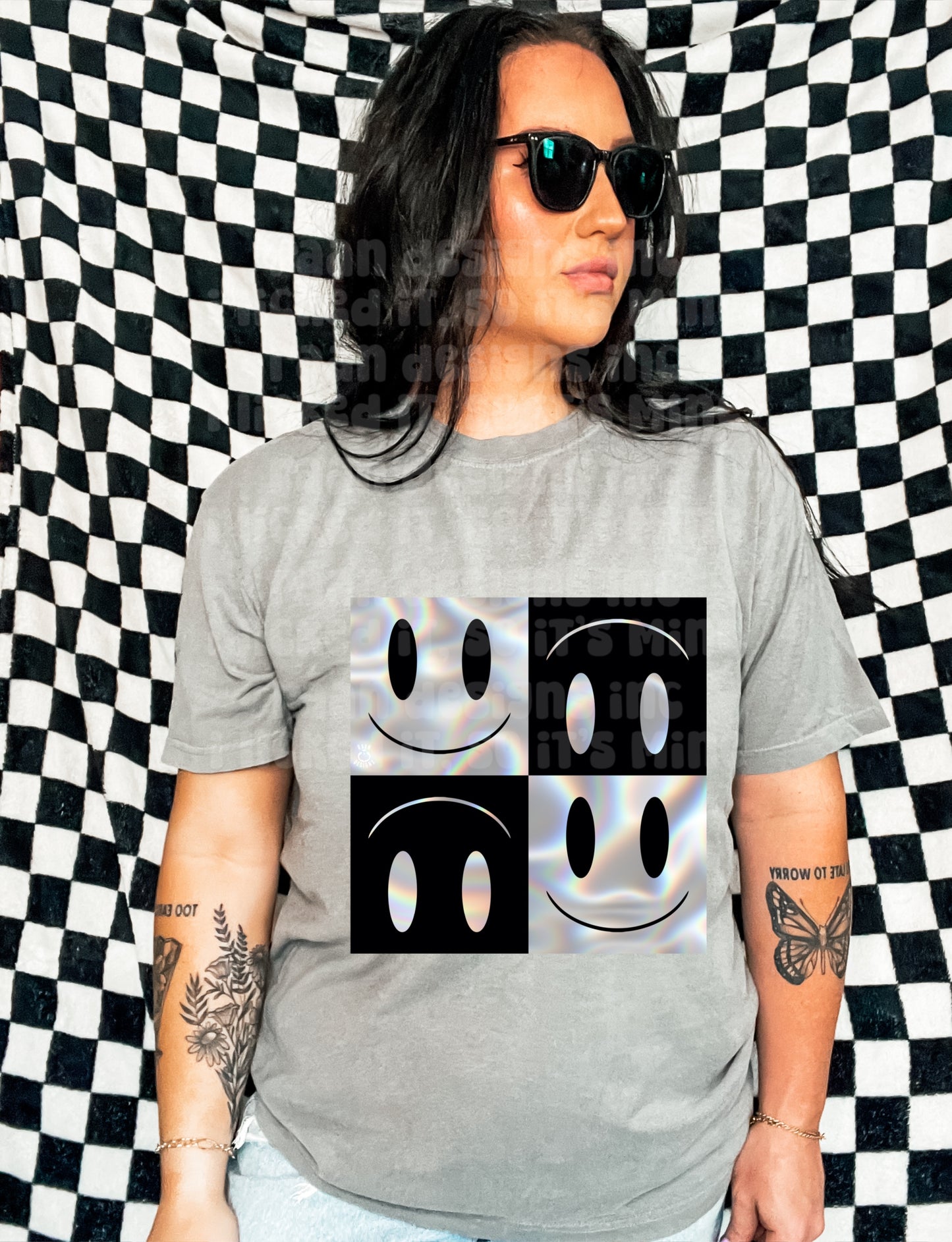 Black Iridescent Smiley