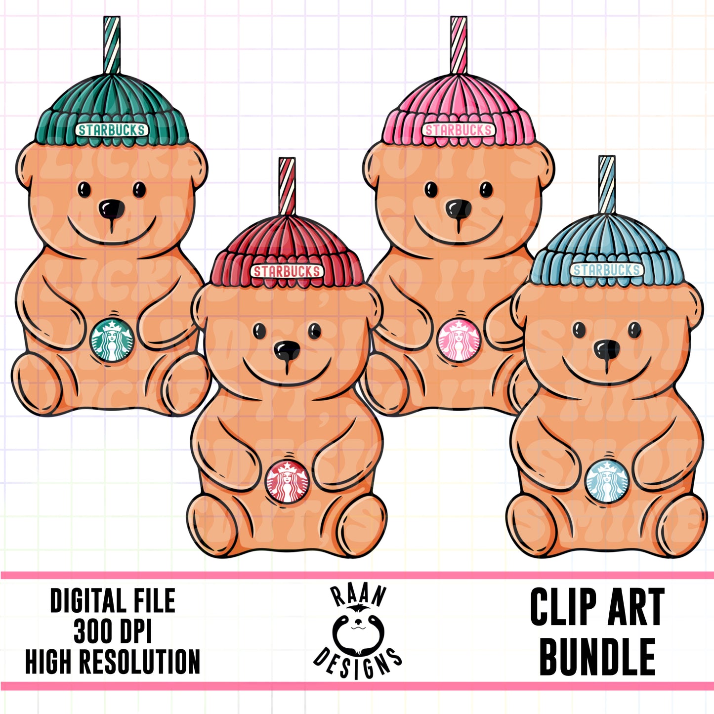 SB Bear Cups-Clipart Bundle