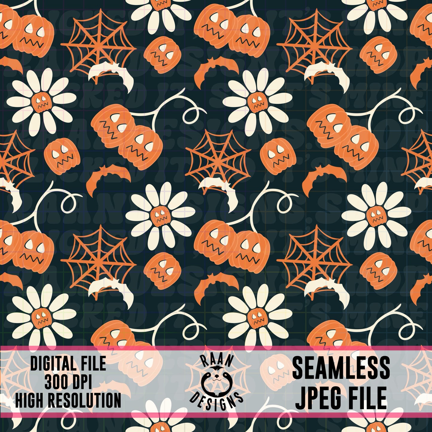 Vintage Halloween Floral Seamless
