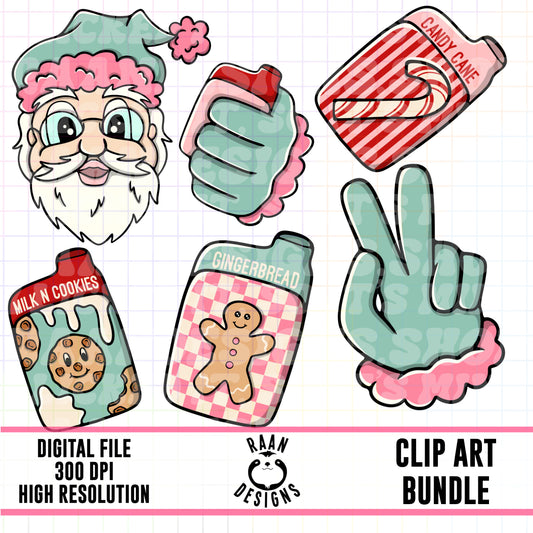 Santa Vapes-Clipart Bundle
