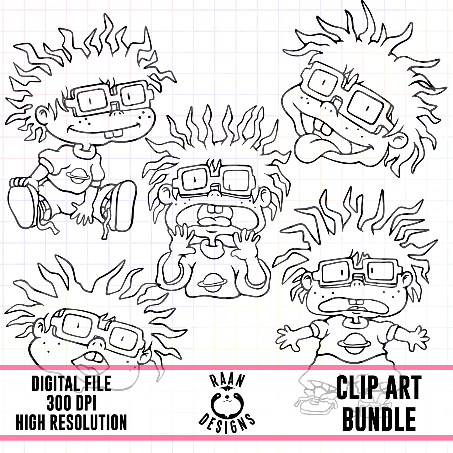 Chucky Finster-outline Clipart Bundle