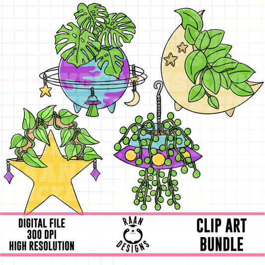 Space Planters-Clipart Bundle
