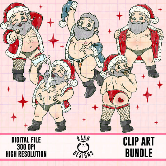 Stripper Santas-Clipart Bundle