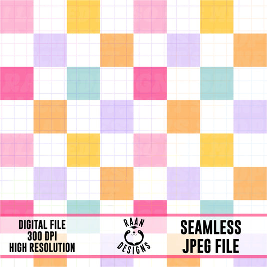Rainbow Checker-Seamless