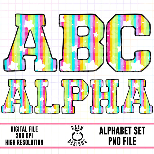 Rainbow Stars Alpha Set