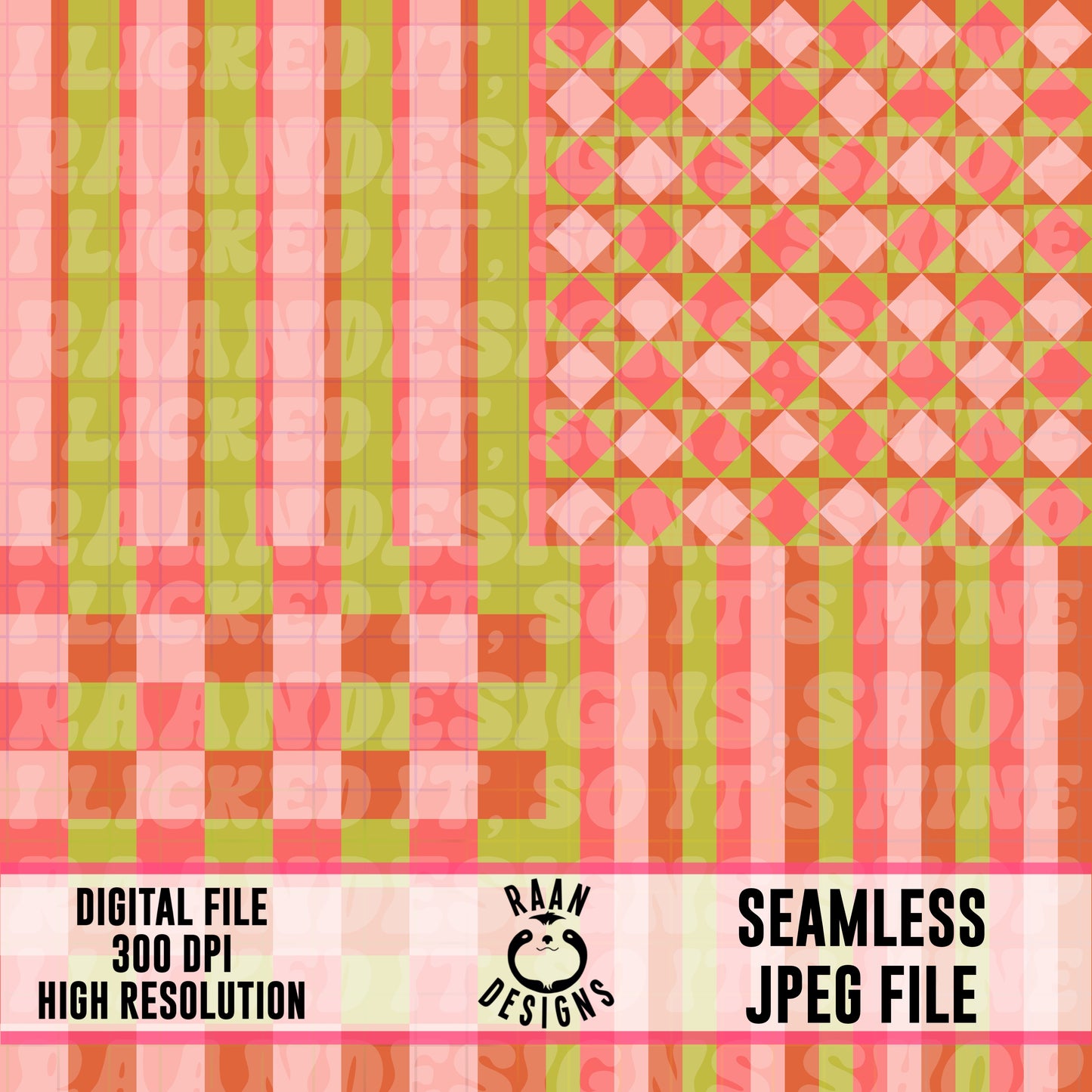 Pink/Green Patterns-Seamless Pattern