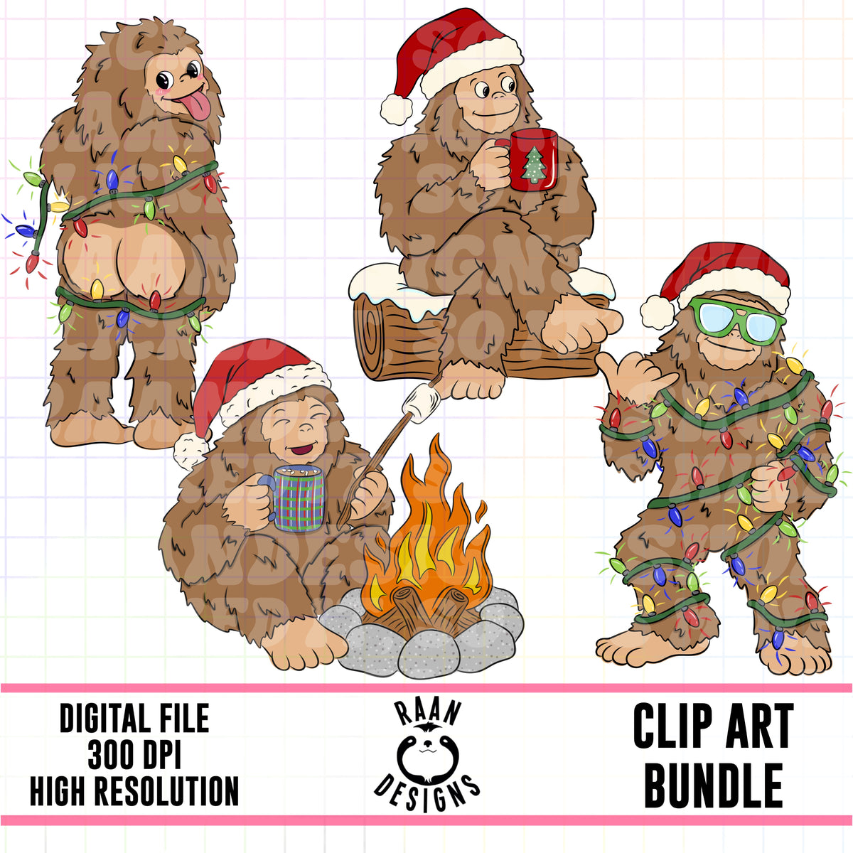 Bigfoot Christmas-Clipart Bundle