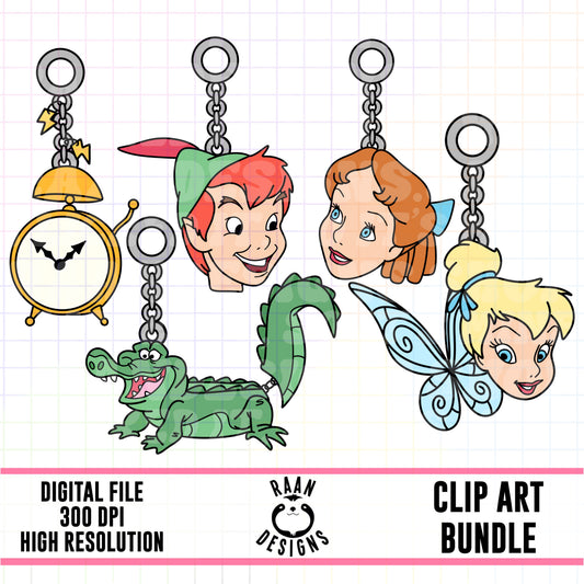 Peter Pan Charms -Clipart Bundle