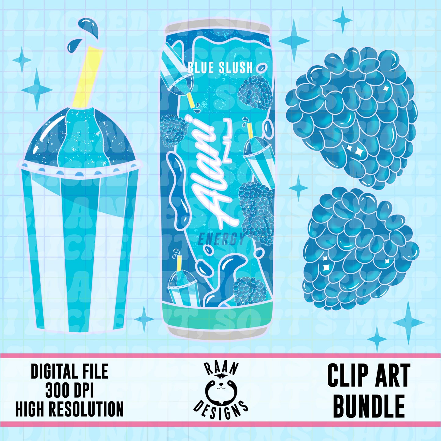 Alani Blue Slush- Clipart Bundle