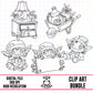 Goblin Garage Sale Outlines-Clipart Bundle